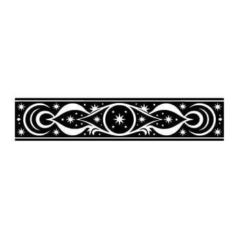 Celestial Border Stylized Star and Crescent Ornament vector
