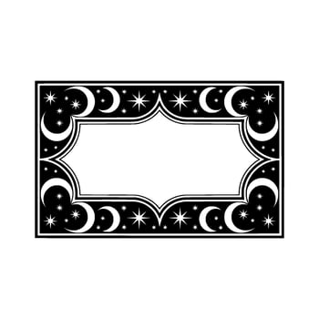 Celestial Frame, Lunar Motif, Vintage, Moon vector