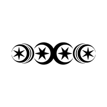 Celestial Cycle Crescent Moon Star Symbol vector