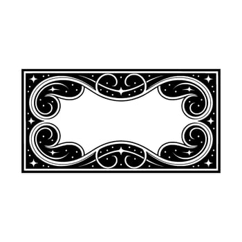 Ornate Black White Frame, Vintage Elegance, Decorative Border vector