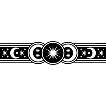 Celestial Border Stylized Moon Star Emblem vector