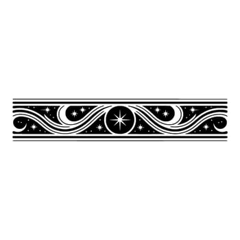 Ornate Celestial Border, Vintage Style vector