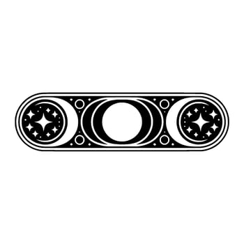 Celestial Crescent Emblem, Vintage Lunar vector