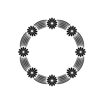 Geometric Floral Circle, Minimalist vector