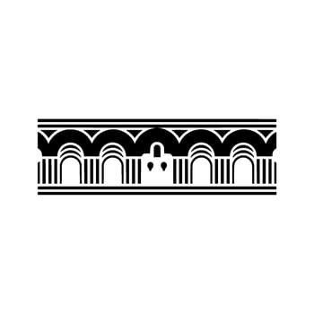 Geometric Deco Border,Stylized Arch Motif vector