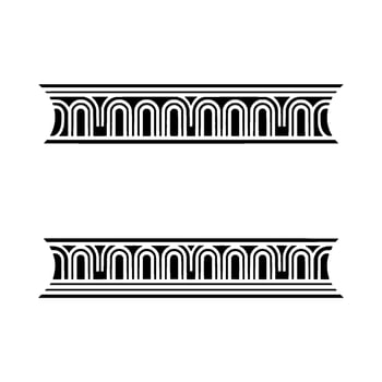 Art Deco Border, Geometric Ornamentation, Vintage, Linear vector