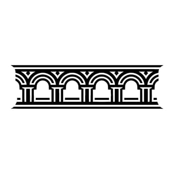 Geometric Arch Border,Art Deco Style, Pattern vector
