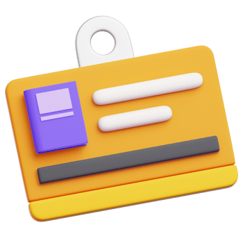 3D render of a colorful identification card tag, presenting information and personnel data access with modern design png