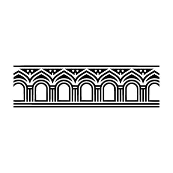 Geometric Deco Border, Stylized Arch Motif, Art deco vector