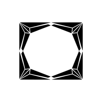 Geometric Hexagon Frame,Minimalist , Negative Space vector