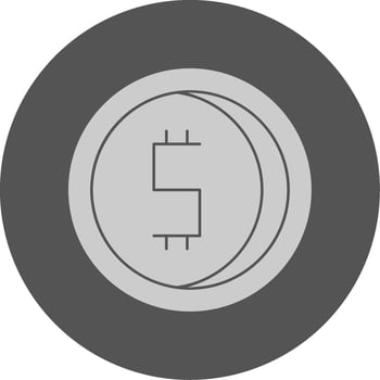 Dollar sign Solid Grey Minimal Circle Icon vector
