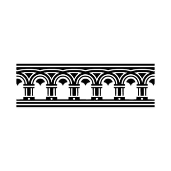 Geometric Classical Border, Stylized Relief, Minimalist vector