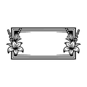 Elegant Lily Frame,Vintage Botanical Illustration vector