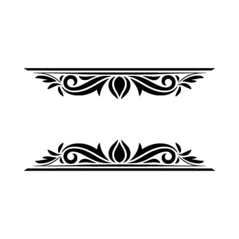 Elegant Black Ornamental Dividers, Vintage vector