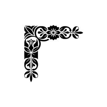 Intricate Floral Corner Ornament, Vintage Style, Decorative vector