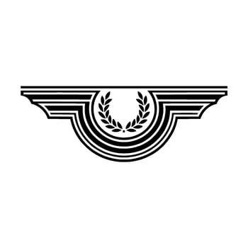 Geometric Laurel Emblem, Vintage Style vector