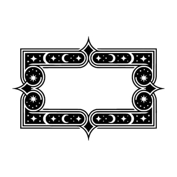 Celestial Border Ornate Starry Frame vector