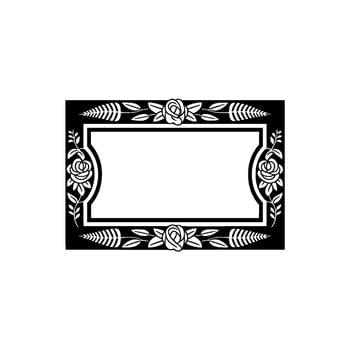 Elegant Floral Frame, Vintage , Black White vector