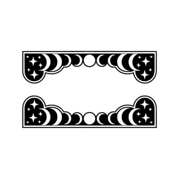 Celestial Border Moon Phases Starry Embellishments vector