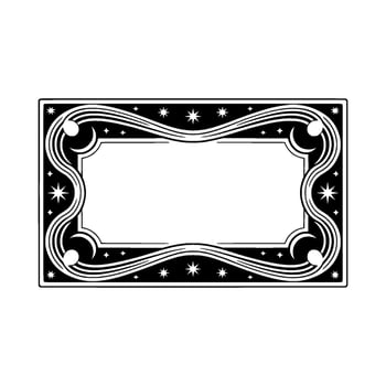Art Nouveau Frame, Celestial Stars, Elegant Border vector