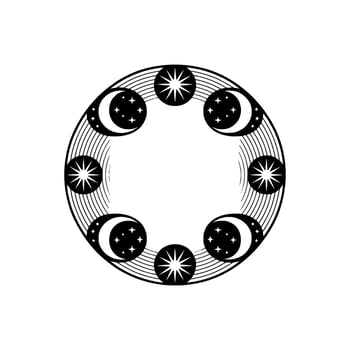 Celestial Cycle Minimalist Moon Star vector