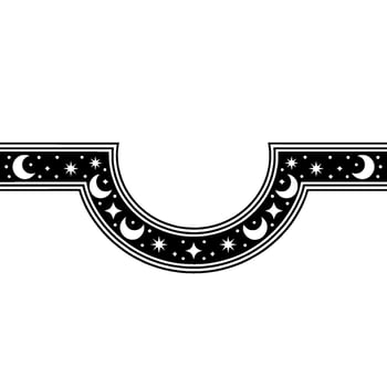 Celestial Border Moon Star Deco vector