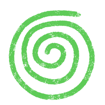 green spiral shape element png