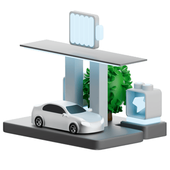 Eco Charging Station 3D Illustration png