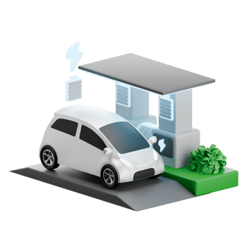 EV Charging Station 3D Illustration png