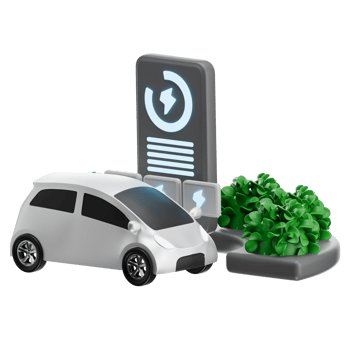 Dual Electric Car Chargers 3D Illustration png