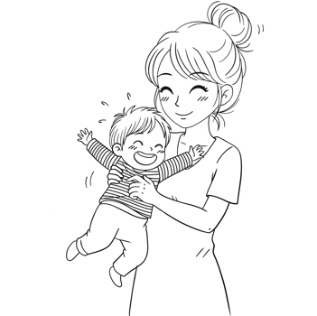 Mother and her son png