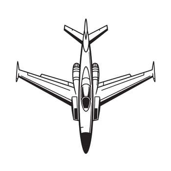 Vintage Art Silhouette Jet Airplane aviation transportation vector