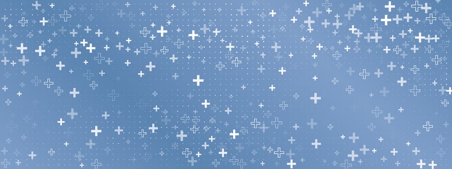 Plus signs create a seamless pattern. The background is blue and abstract. This medical symbol is suitable for hospital or health template. illustration. vector