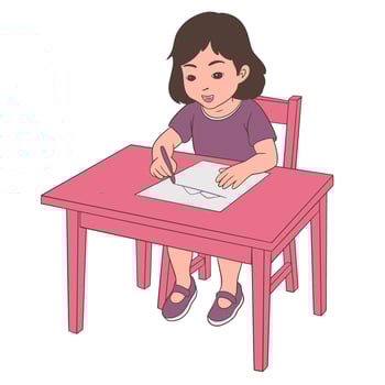 Kids Drawing Illustration Cartoon vector