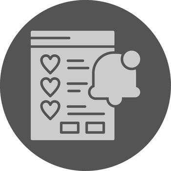 Wishlist Notification Solid Grey Circle Icon vector
