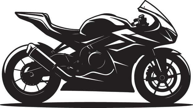 Sleek sport motorcycle side view silhouette with dynamic lines vector