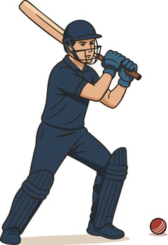 Cricketer Playing Shot Illustration vector