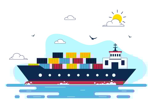 Nautical Themed Illustration Celebrating World Maritime Day with Ships and Sea vector