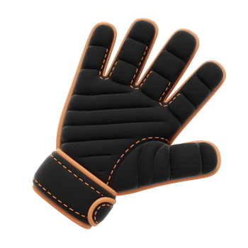 Black and orange baseball glove isolated on transparent background png