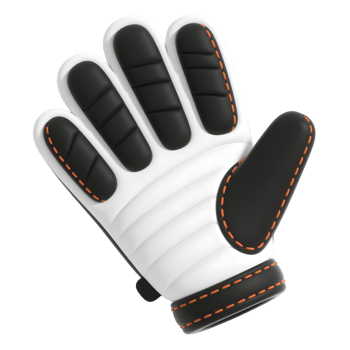White and black baseball glove isolated on transparent background png