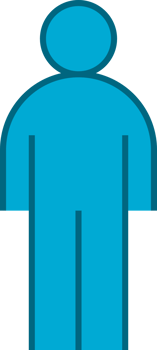 Blue stand profile people png