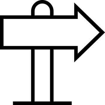 Black line arrow post sign png