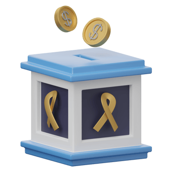 A money box with a yellow ribbon and coins png
