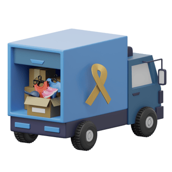 A truck with a yellow ribbon on it png