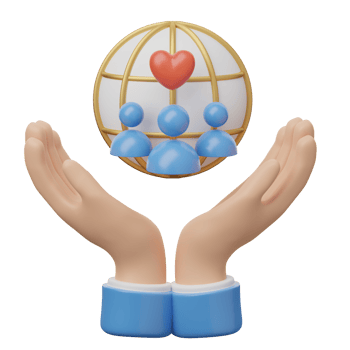 World map with heart icon png