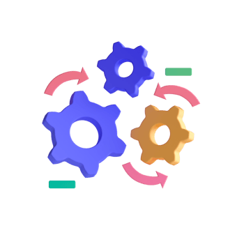Gears icon with arrows and gears png