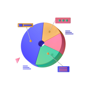 A pie chart with various items on it png