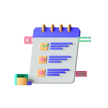 An illustration of a checklist with a pen and paper png