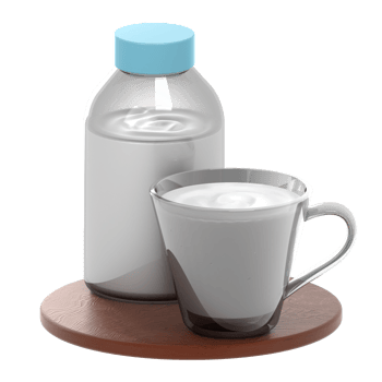 A glass of milk and a bottle of milk png