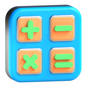 A calculator icon with four different colors png